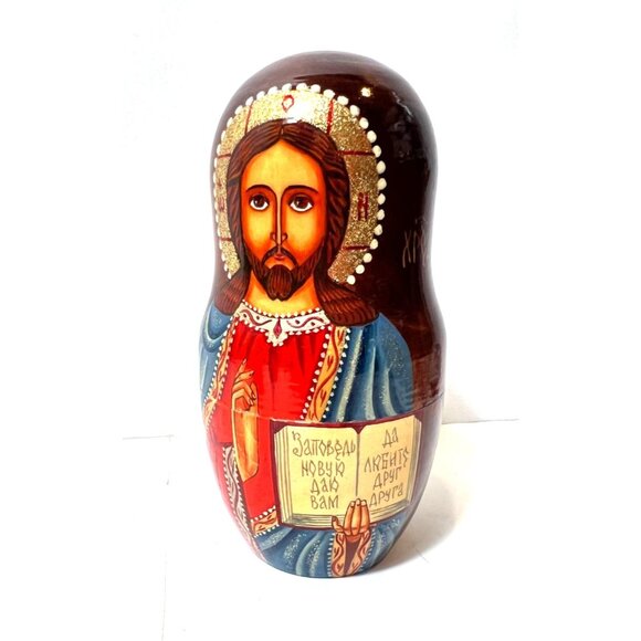 Our Lady of Kazan Russian Matryoshka Orthodox Religious Icons 7 Nesting Dolls - Picture 8 of 16
